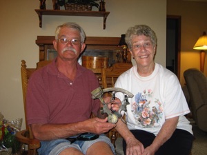 James Dorward Raitt and Jane Keill with the sextant